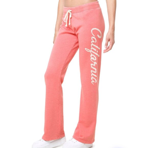 Juicy by juicy Couture Washed Rose Track Knit Burnout Paradise Pant sz medium - Picture 1 of 15